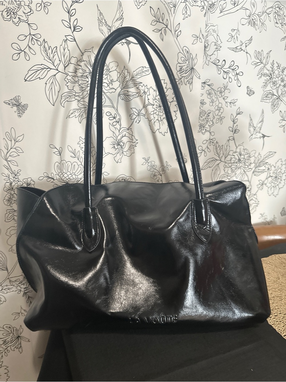 La Voute Black Leather Tote Bag -